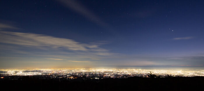 赤城パノラマ展望台からの関東平野の夜景