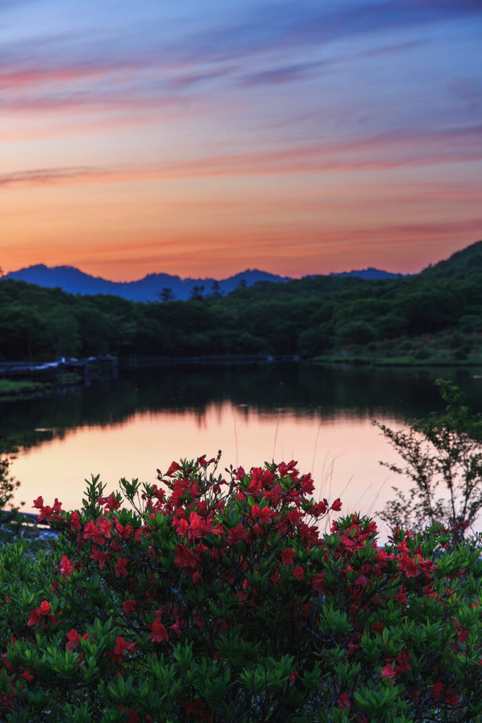 夕暮れの赤城覚満淵