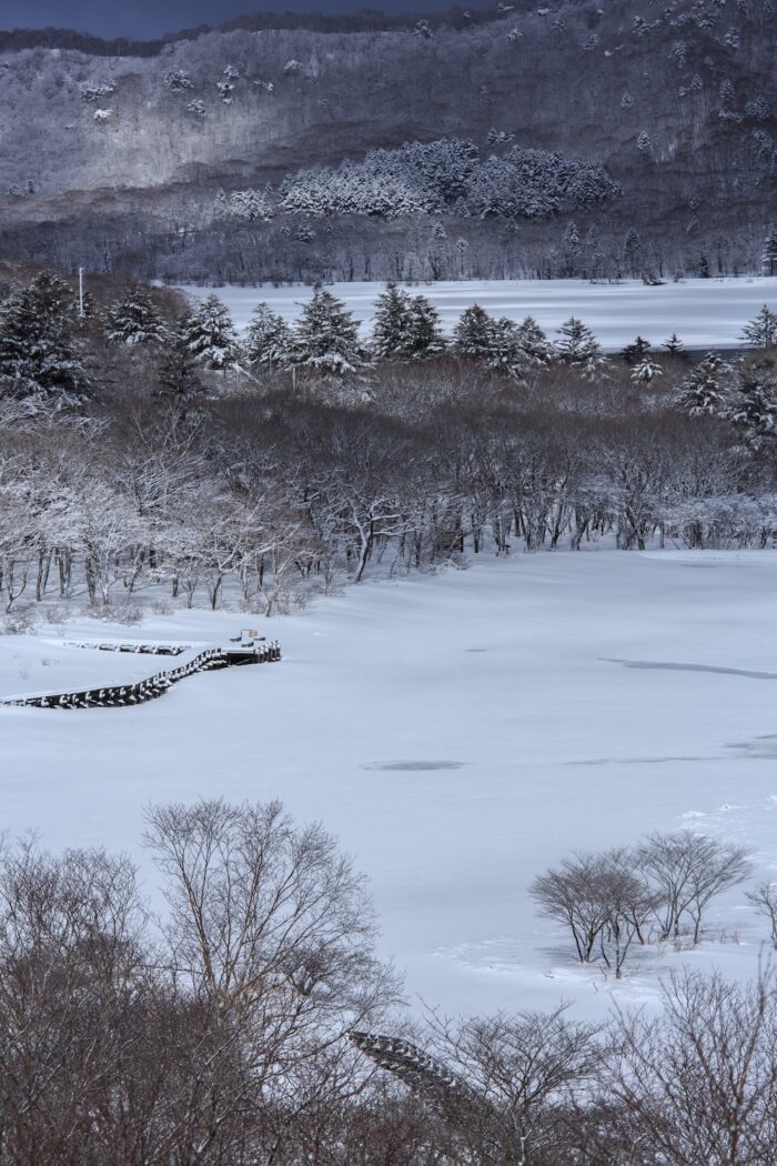 覚満淵の雪景色　3/27撮影